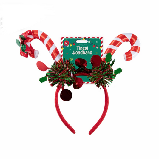 Candy cane tinsel headband
