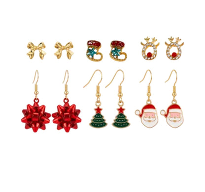 Christmas earrings 6 pack