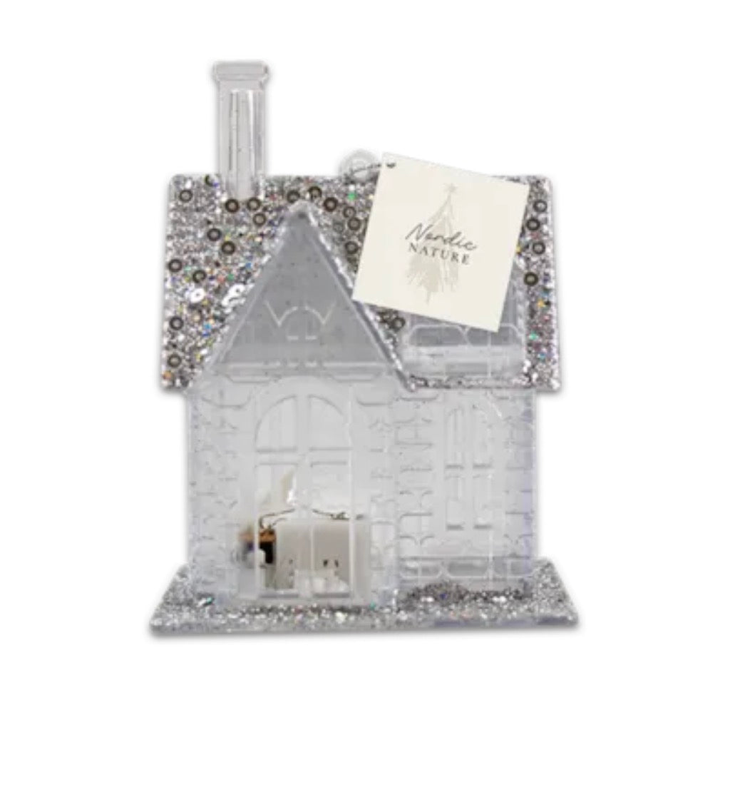 LED battery operated glitter house decoration
