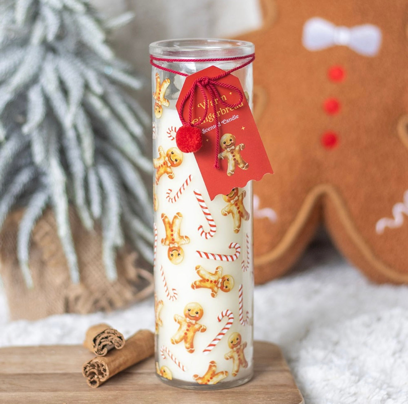 Tube candle - candy cane gingerbread