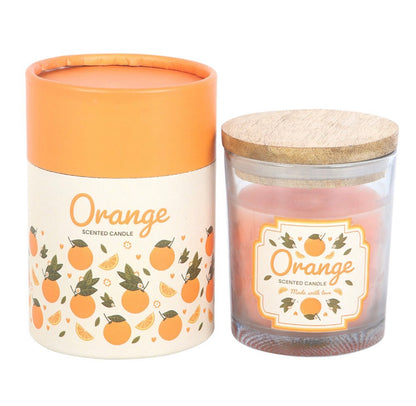 Orange scented candle