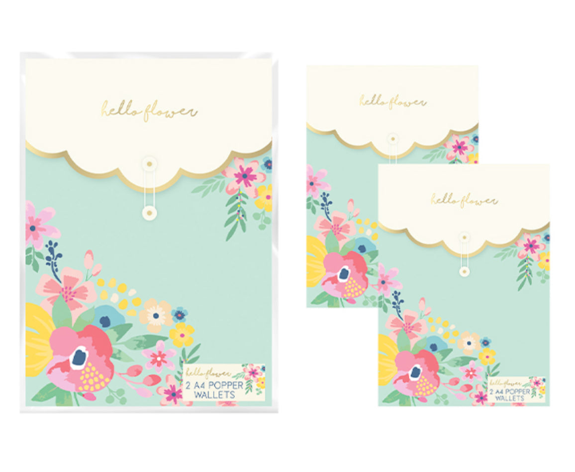 Floral popper wallets 2 pack