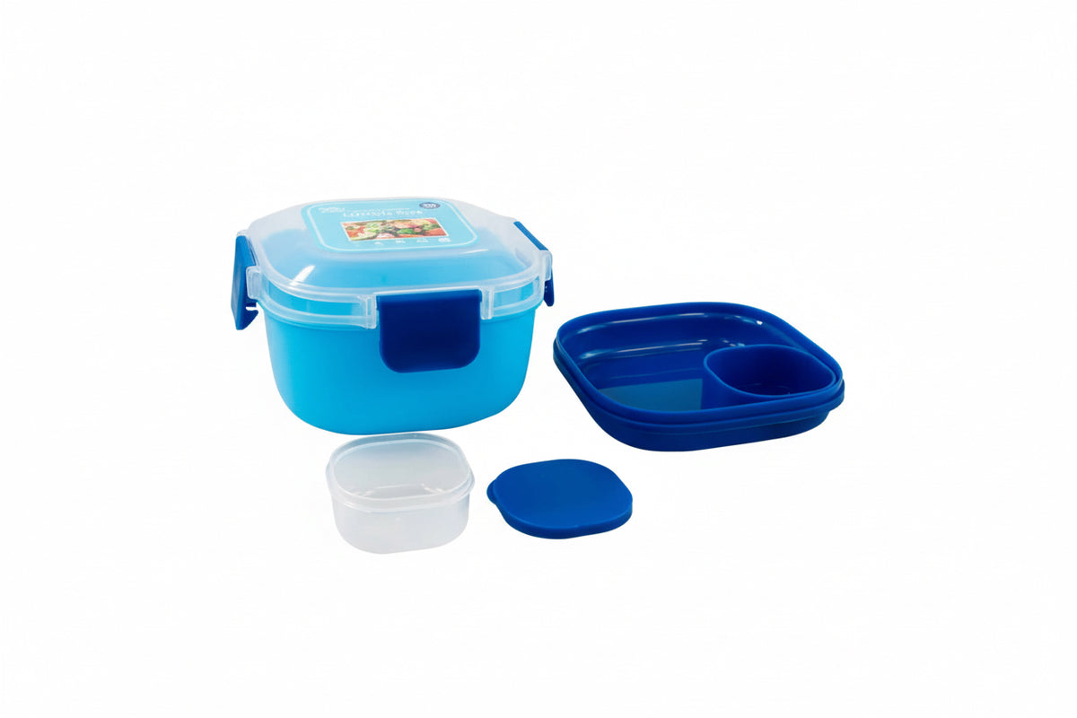 Double layer lunch box with sauce pot 1200ml