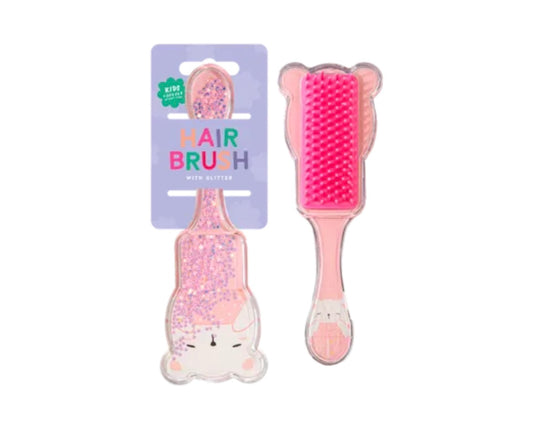 Kids glitter animal hair brush