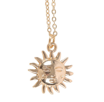 Sun necklace on birthday card