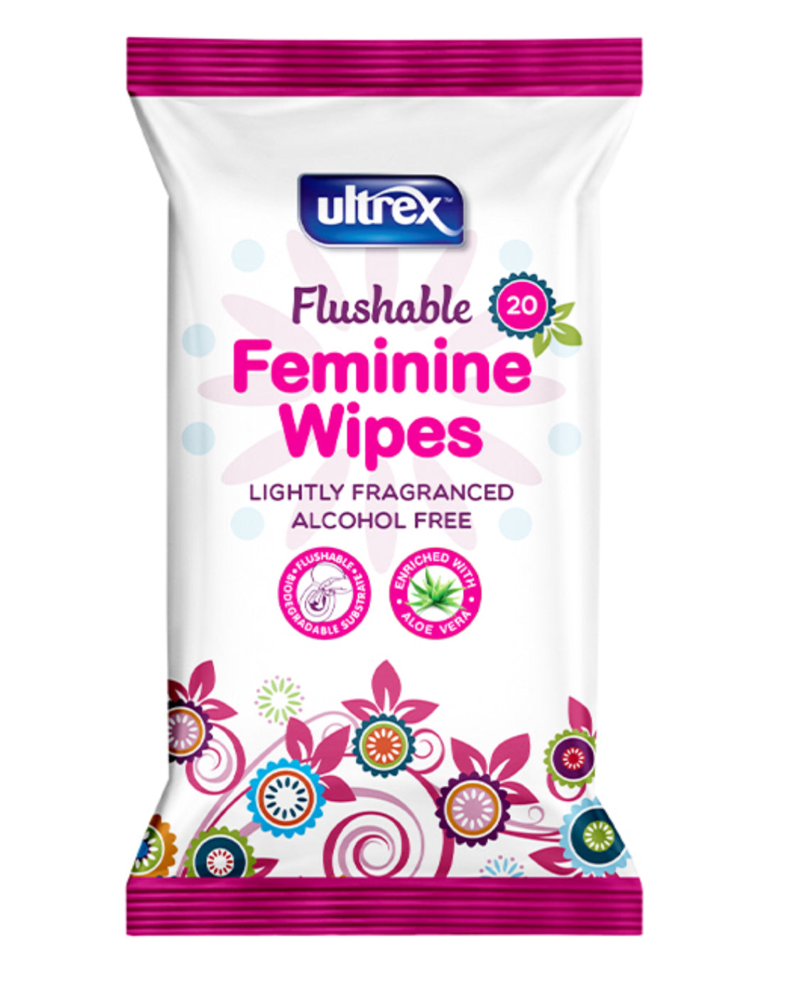 Flushable feminine wipes