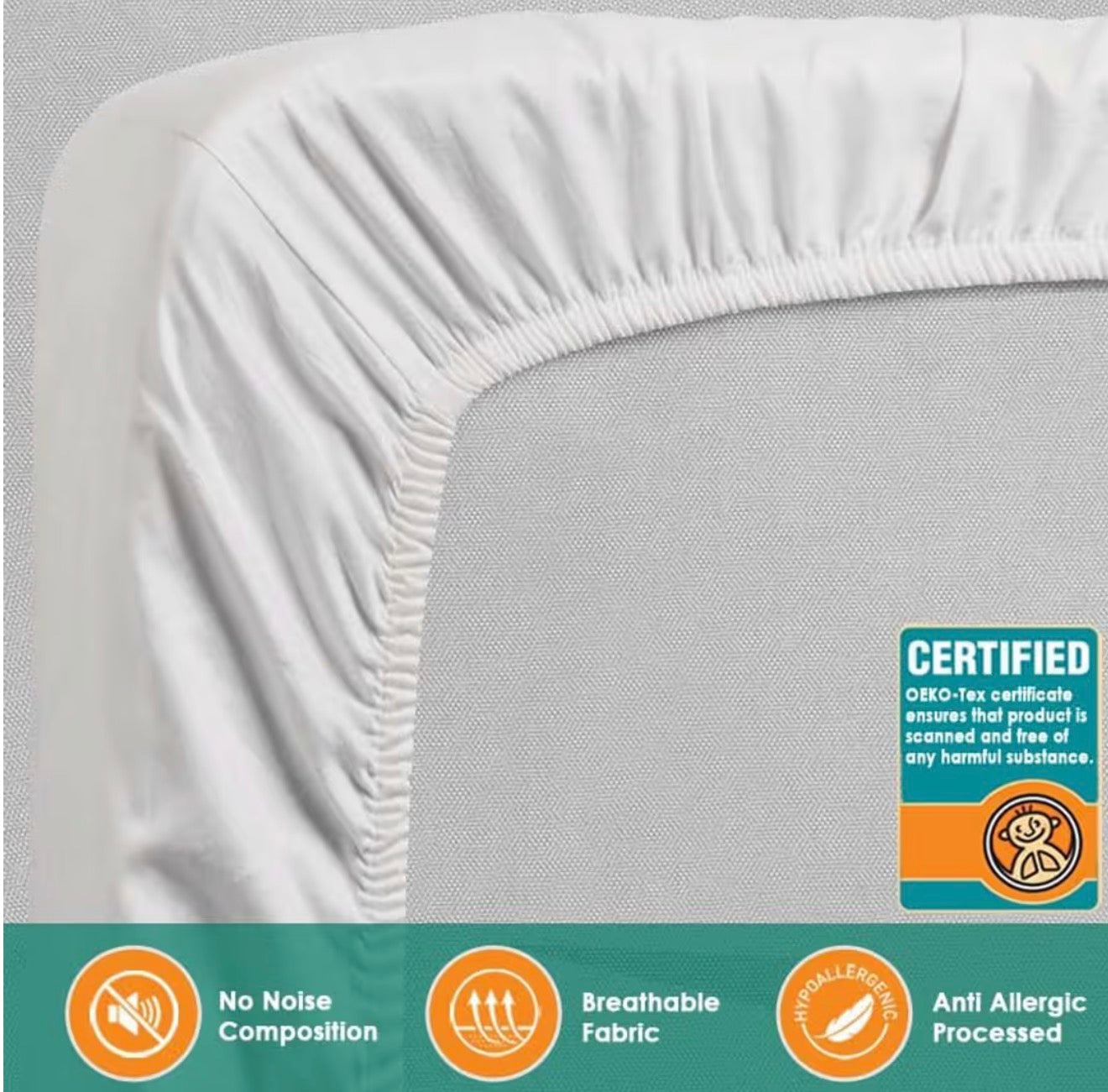 Super King white deep pocket fitted sheet.