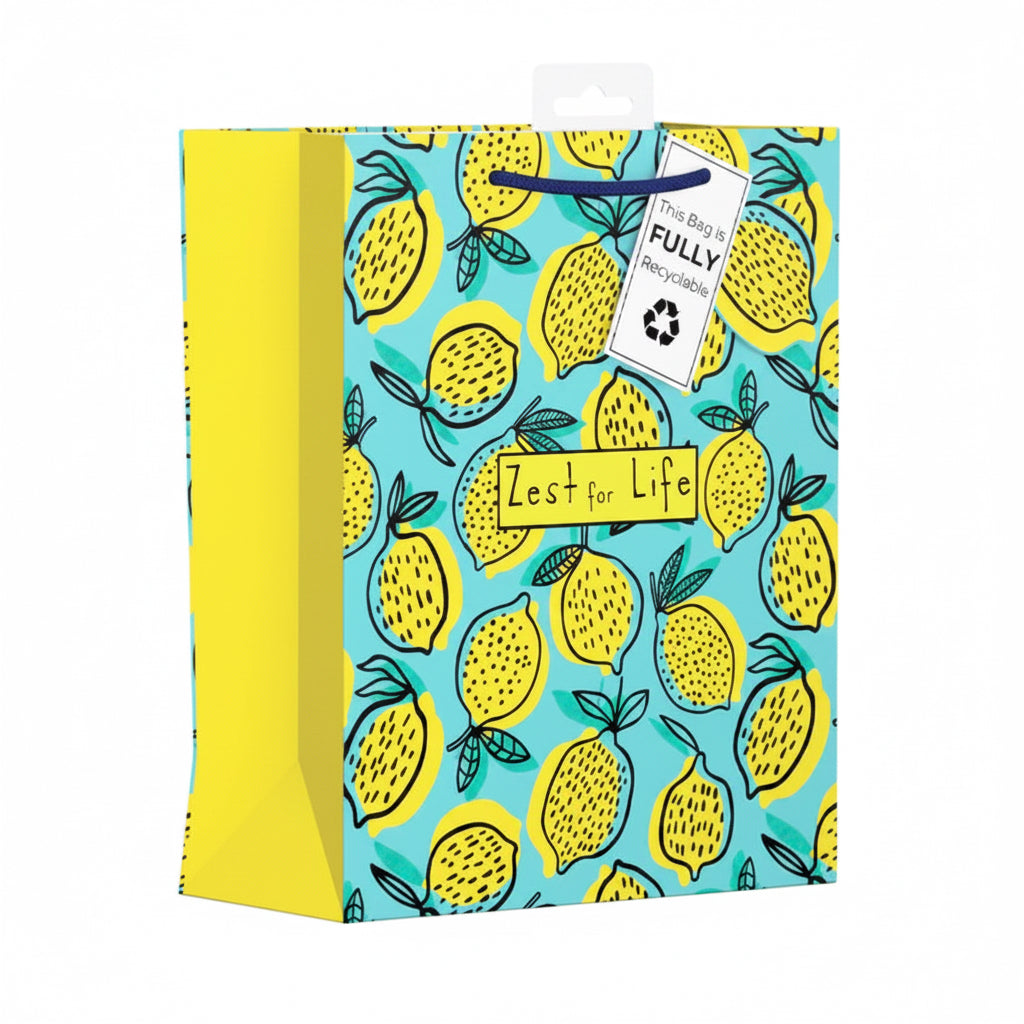 Medium gift bag - zest for life lemon