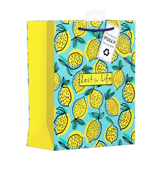 Medium gift bag - zest for life lemon