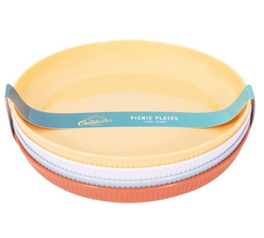 Plastic ribbed picnic plates 5 pack