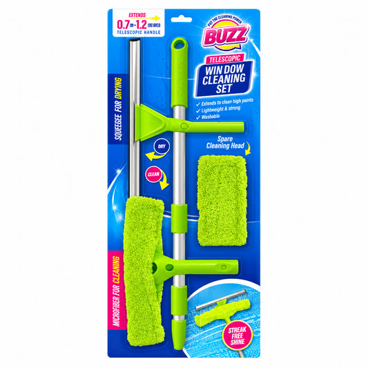 Telescopic window cleaning set