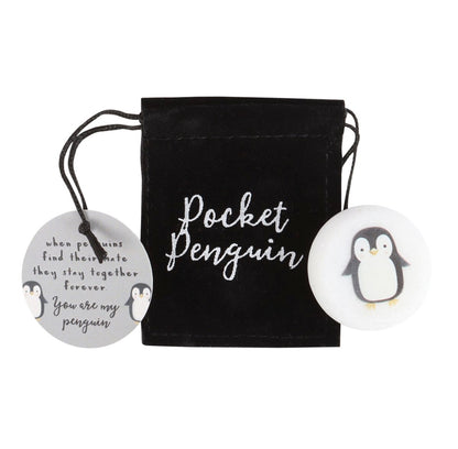 Pocket penguin marble keepsake stone