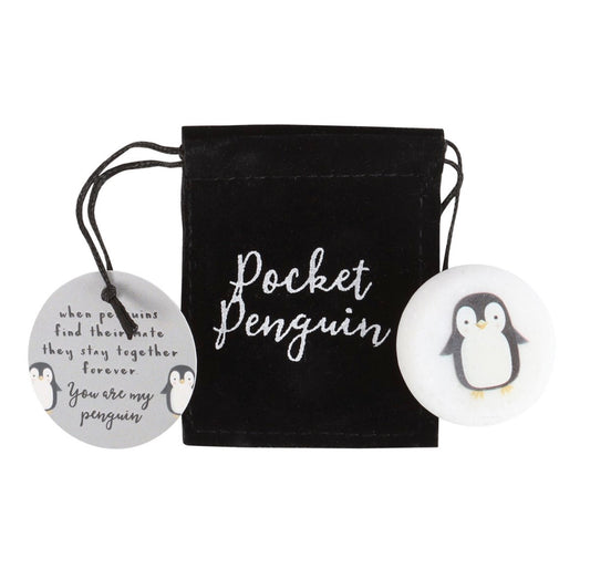 Pocket penguin marble keepsake stone