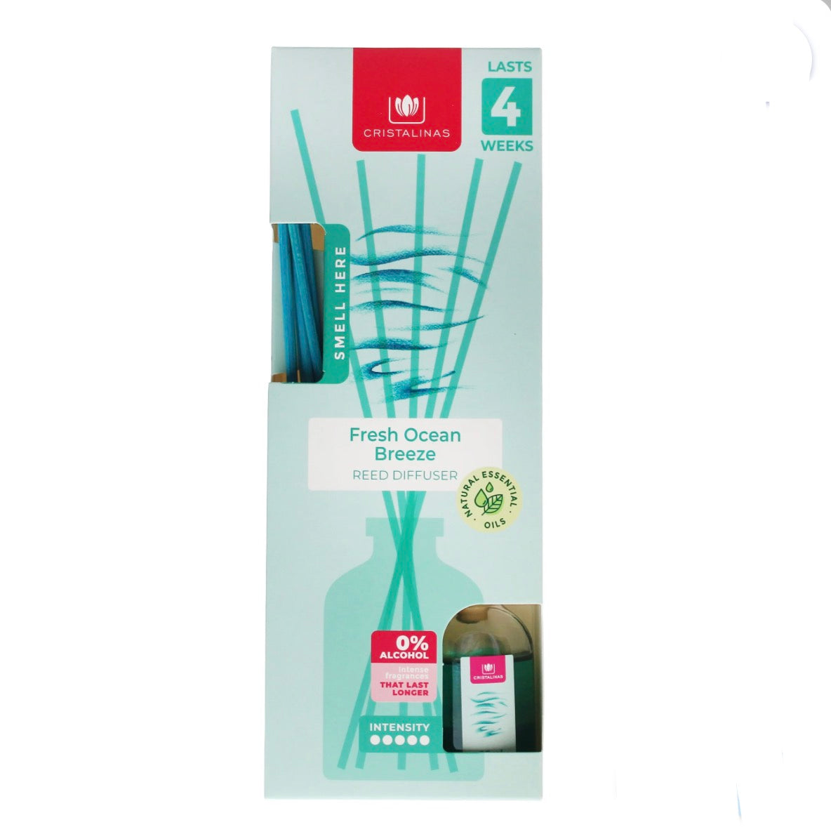 Cristalinas 25ml reed diffuser - fresh ocean breeze
