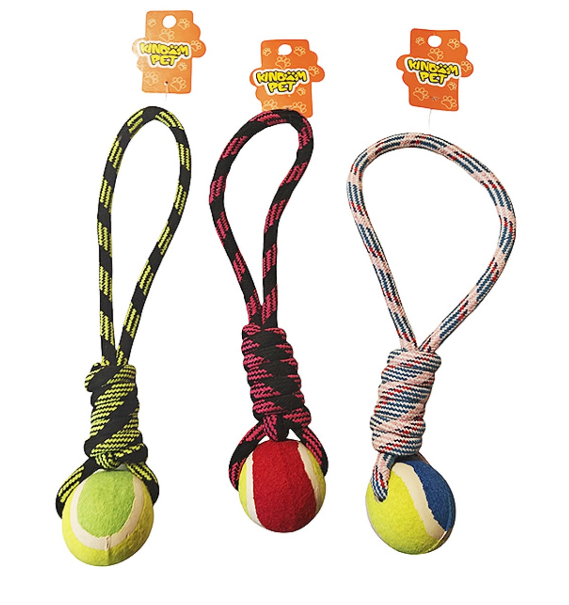 Knotted rope and tennis ball dog toy