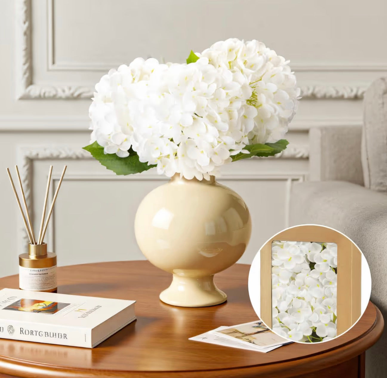 Artificial hydrangeas 3 pack.
