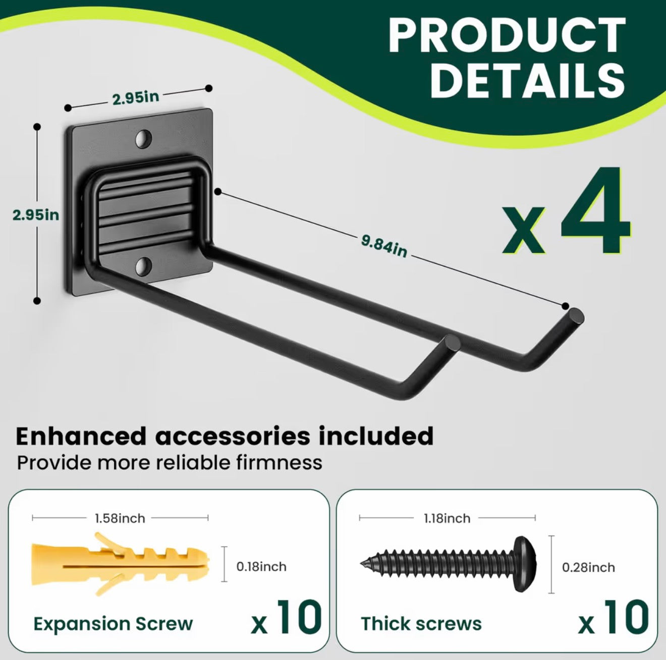Heavy duty garage storage hooks 4 pack.