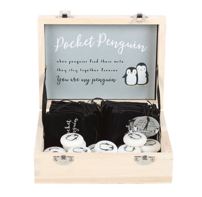 Pocket penguin marble keepsake stone