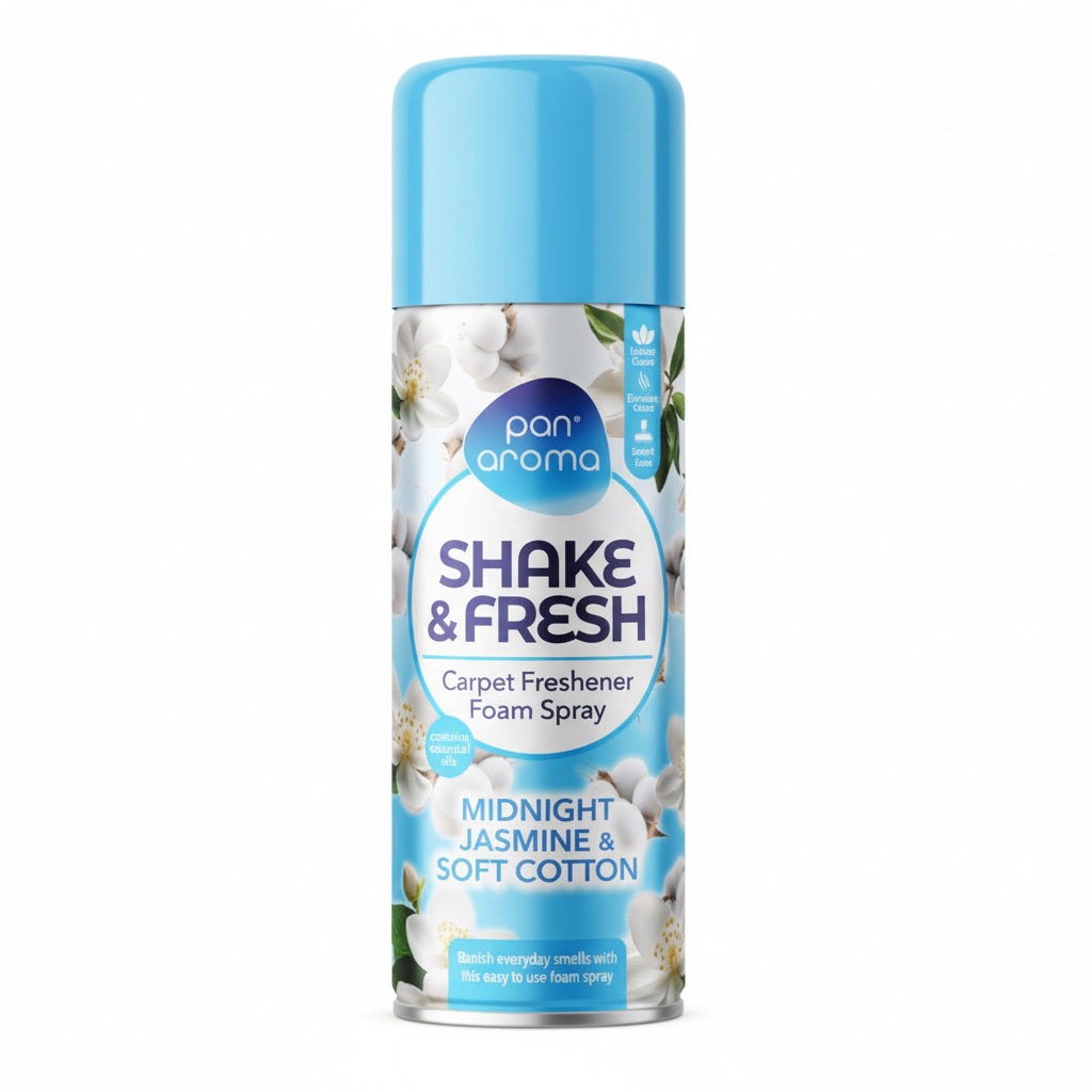 Shake and fresh carpet freshener foam spray - midnight jasmine & soft cotton