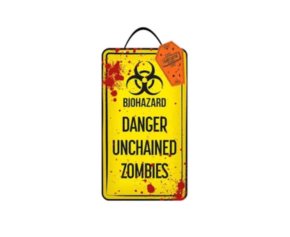 Halloween warning plaque