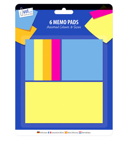Assorted sticky memo pads