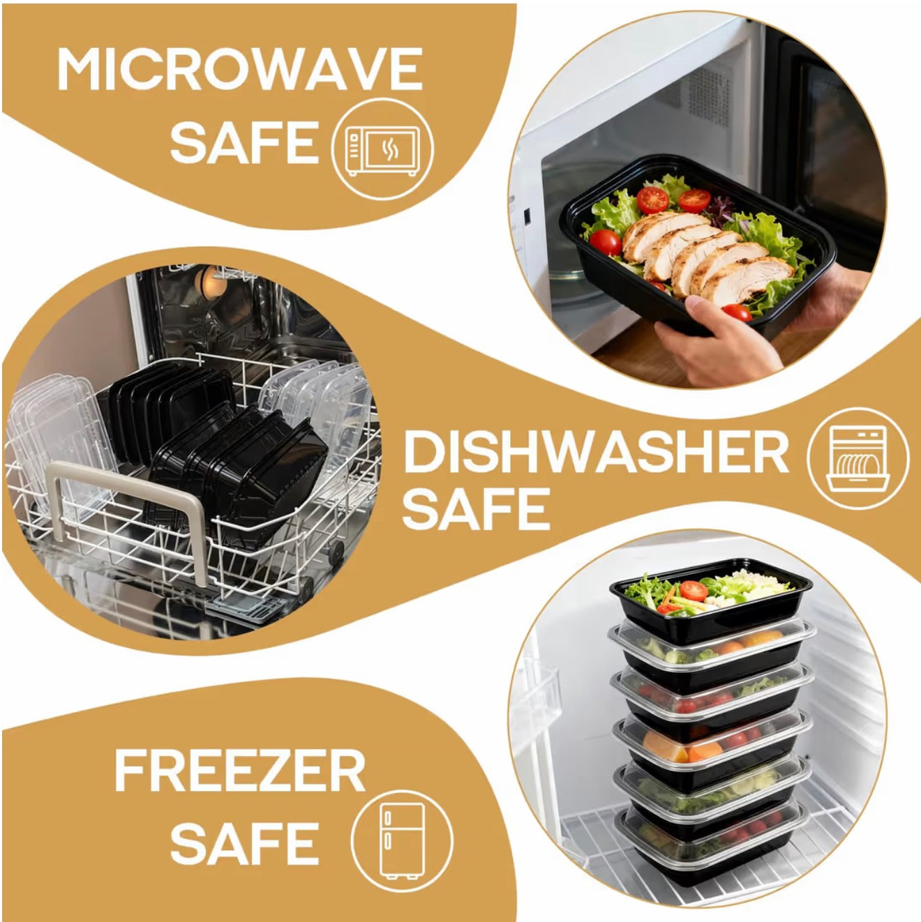 Meal prep containers 10 pack reusable 700ml.