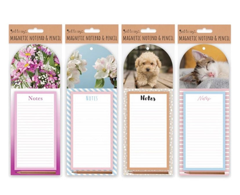 Magnetic notepad and pencil set