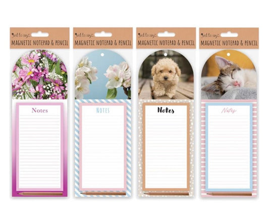 Magnetic notepad and pencil set
