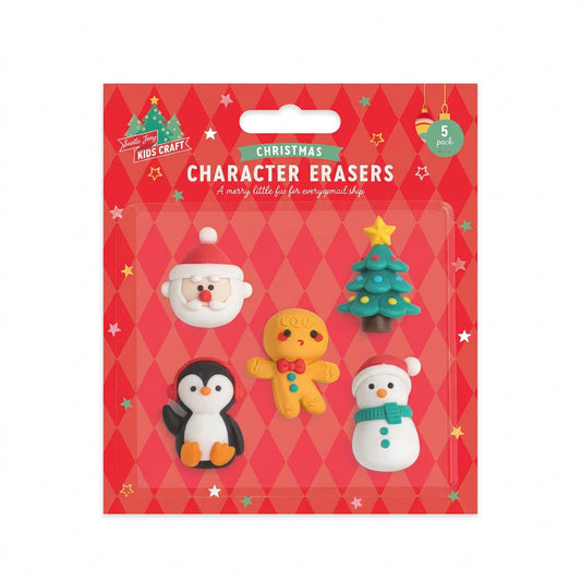Christmas character erasers 5 pack