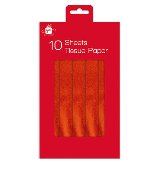 Tissue paper sheets 10 pack - red