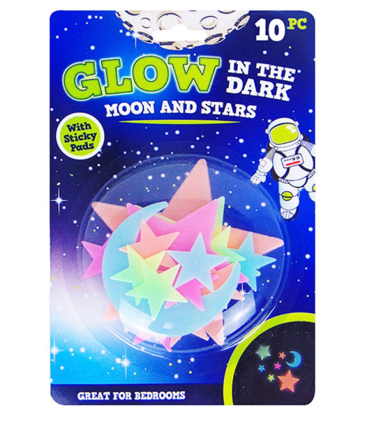 Glow in the dark moon and stars