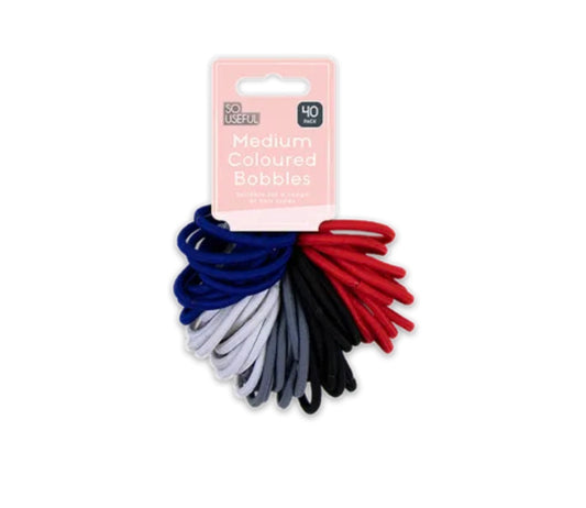 Medium coloured hair bobbles 40 pack