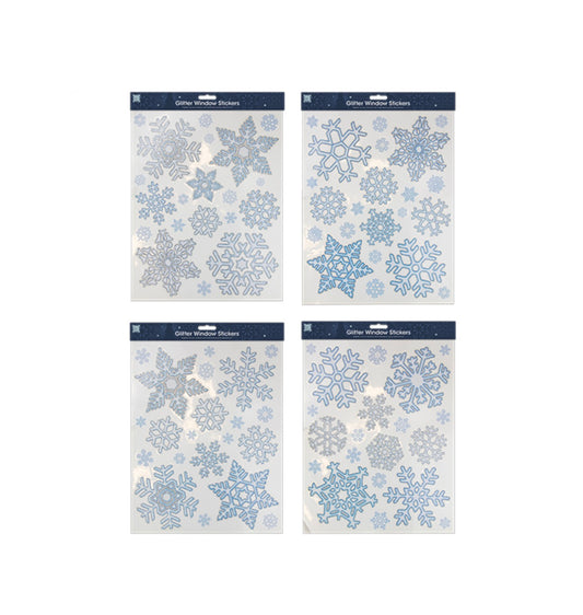 Glitter snowflake window stickers