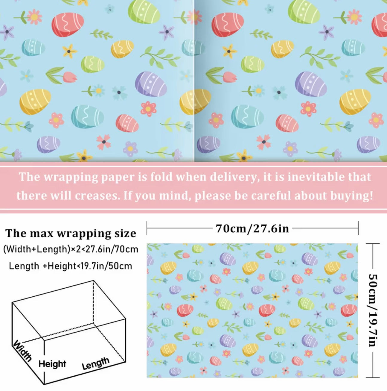Easter wrapping paper 12 sheets