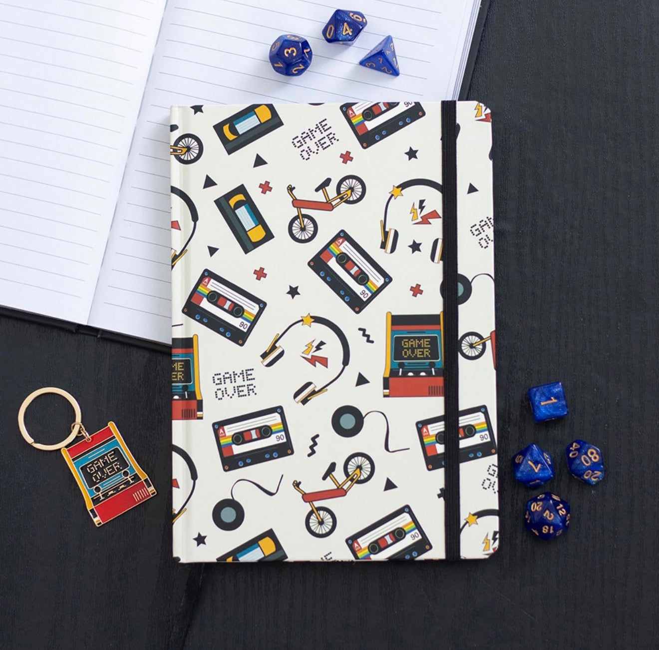 Retro 80s print A5 notebook