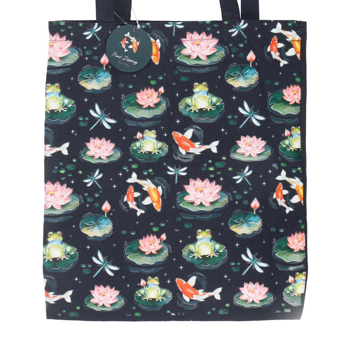 Pond print polycotton tote bag