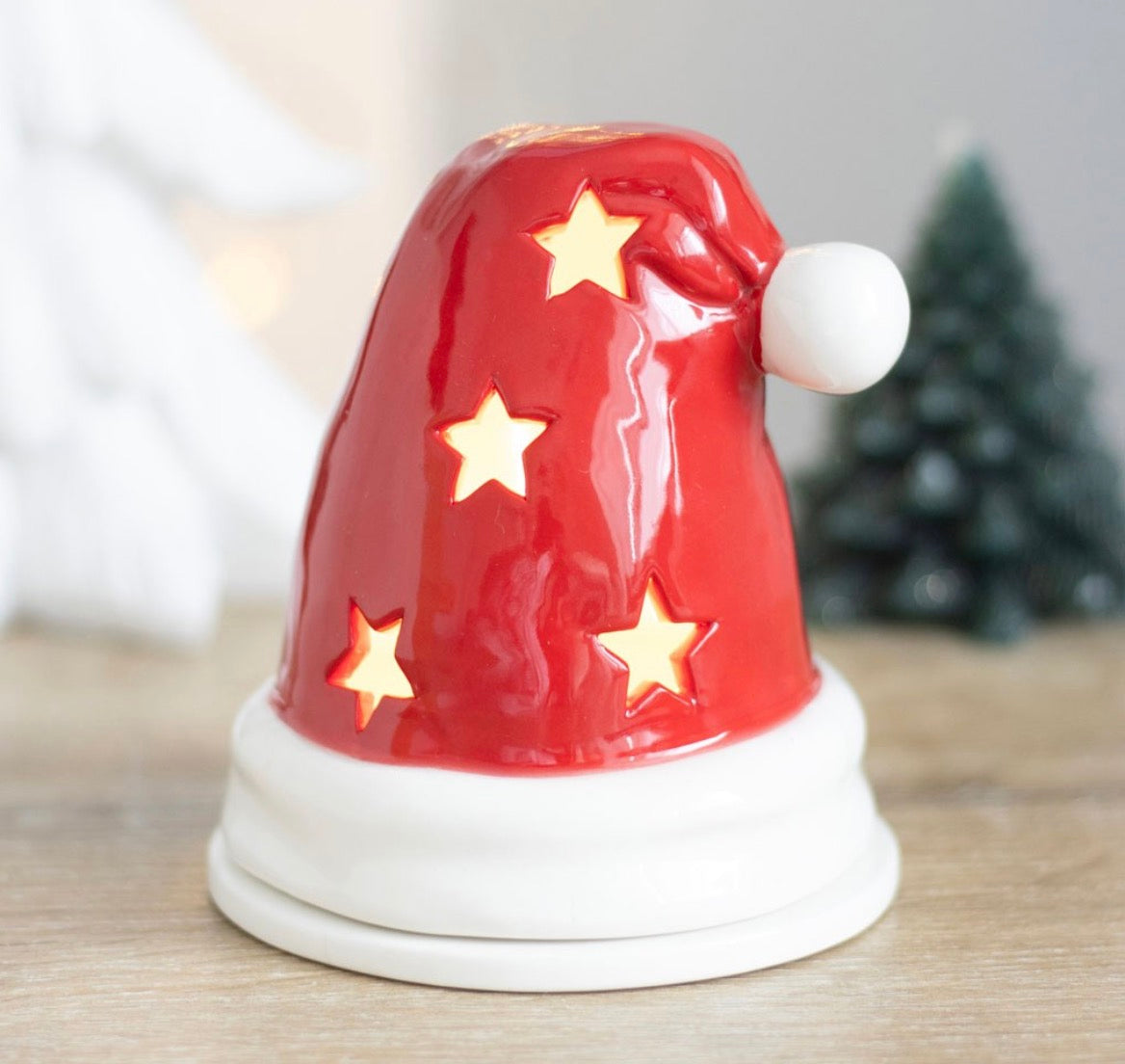 Santa hat tealight holder