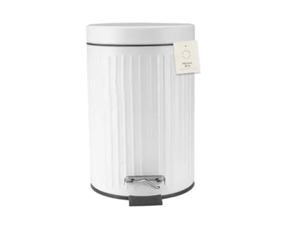 Ribbed metal pedal bin 3L