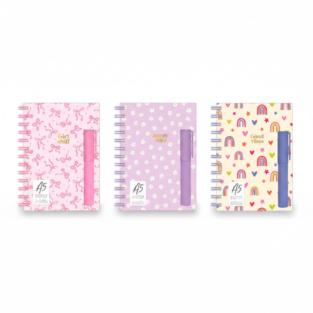 A5 wiro notebook & pen set