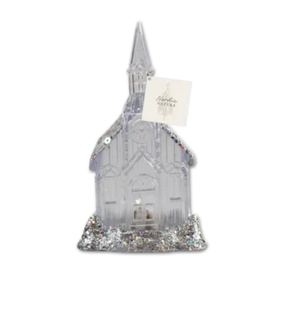 LED battery operated glitter house decoration