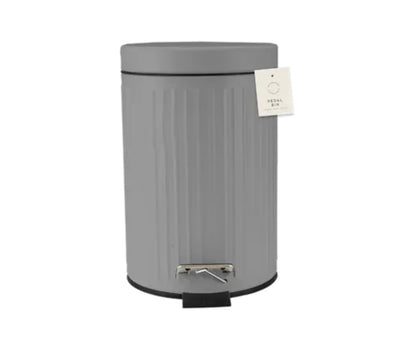 Ribbed metal pedal bin 3L