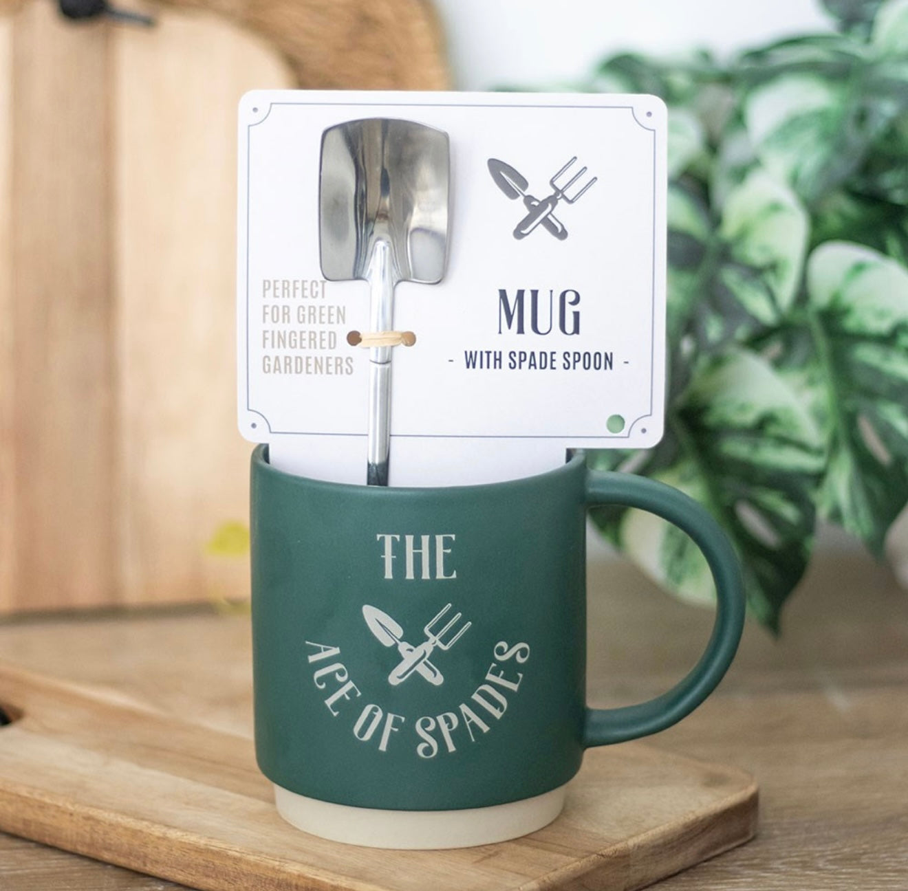 Ace of spades mug with spade spoon