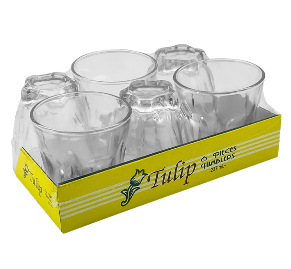 Tulip glass tumblers 6 pack.
