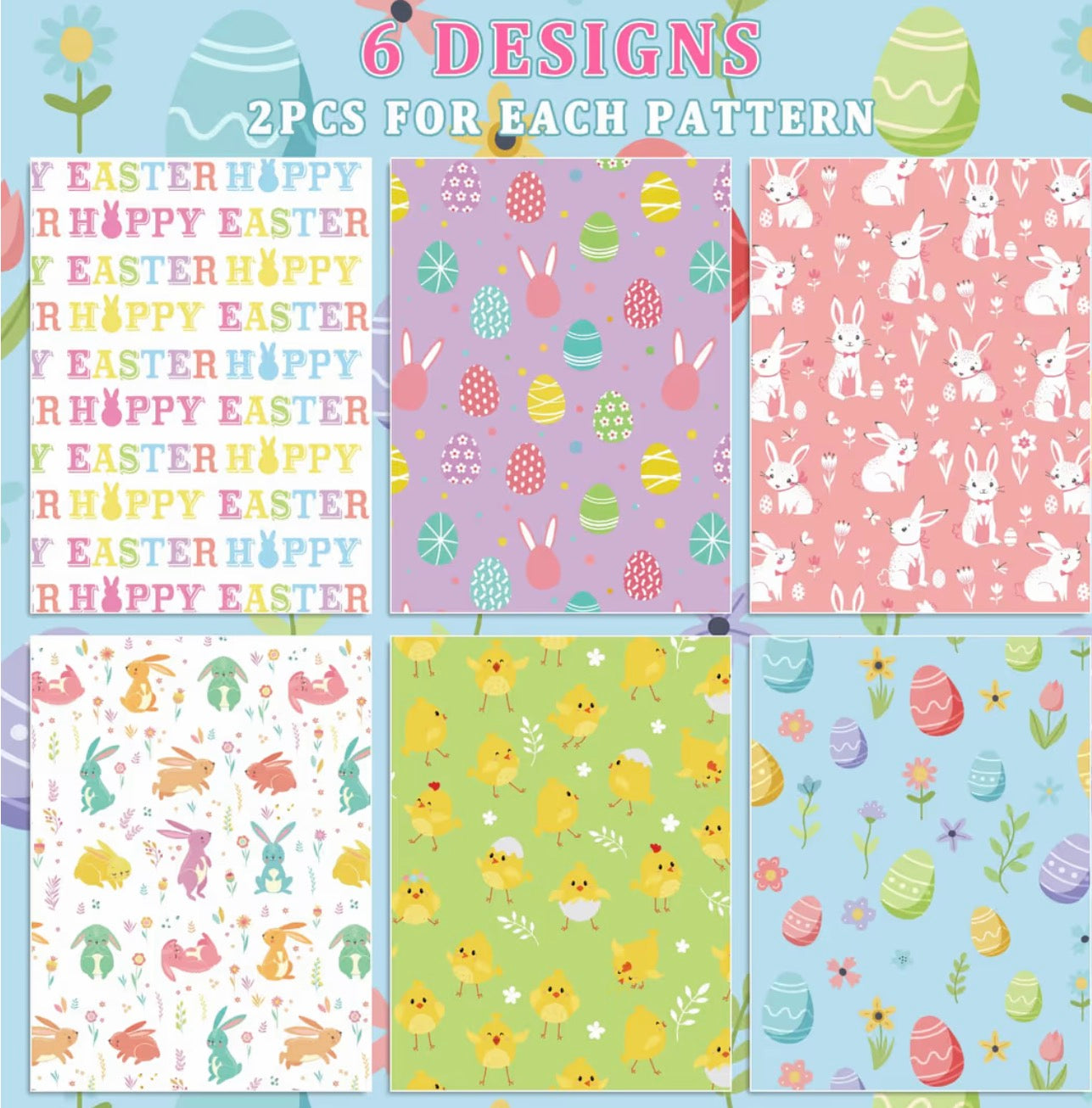 Easter wrapping paper 12 sheets