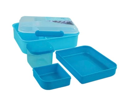 Sectioned double layer lunch box with sauce pot 1500ml