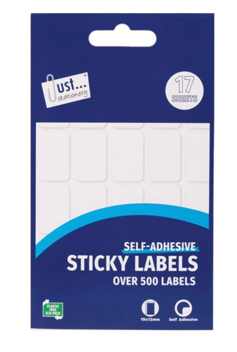 White sticky labels 500+ pack