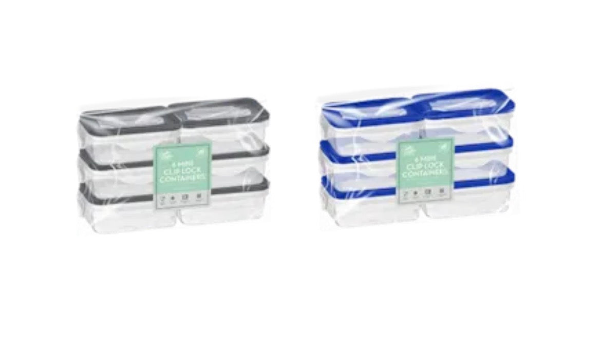 Rectangle clip lock container 200ml 6 pack