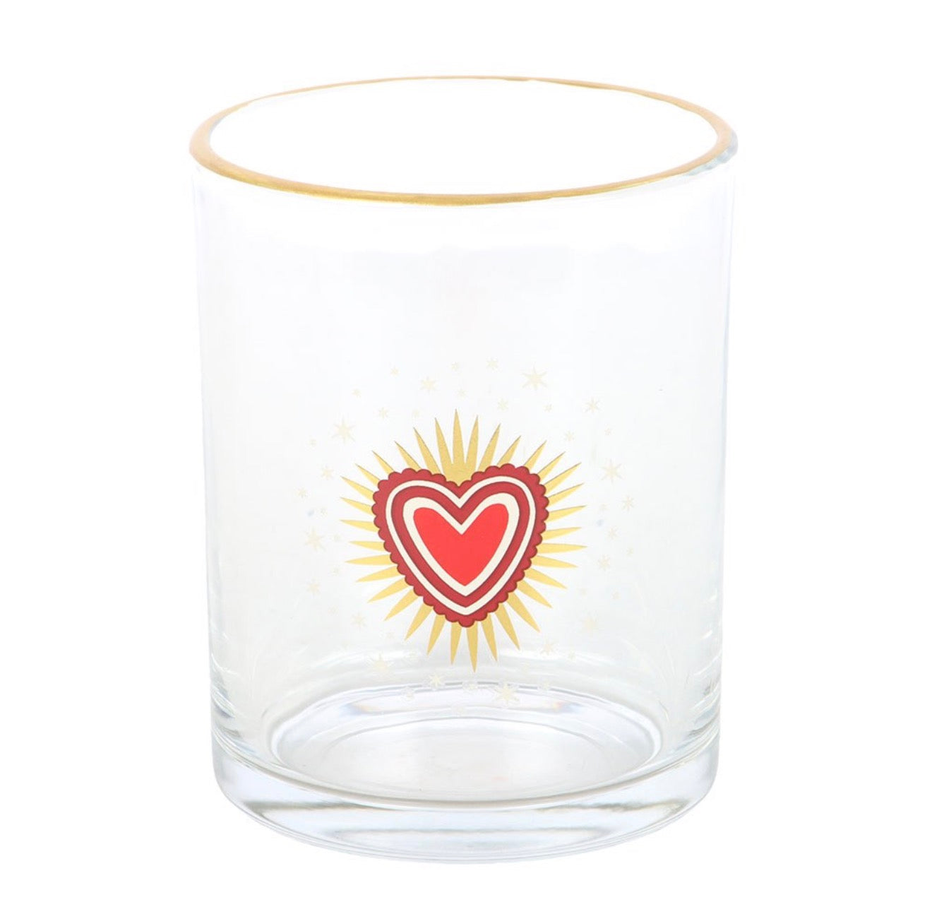 Scared heart drinking glass