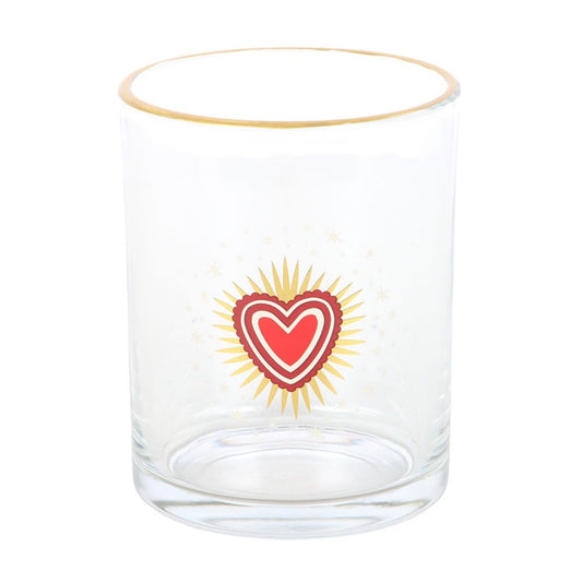 Scared heart drinking glass