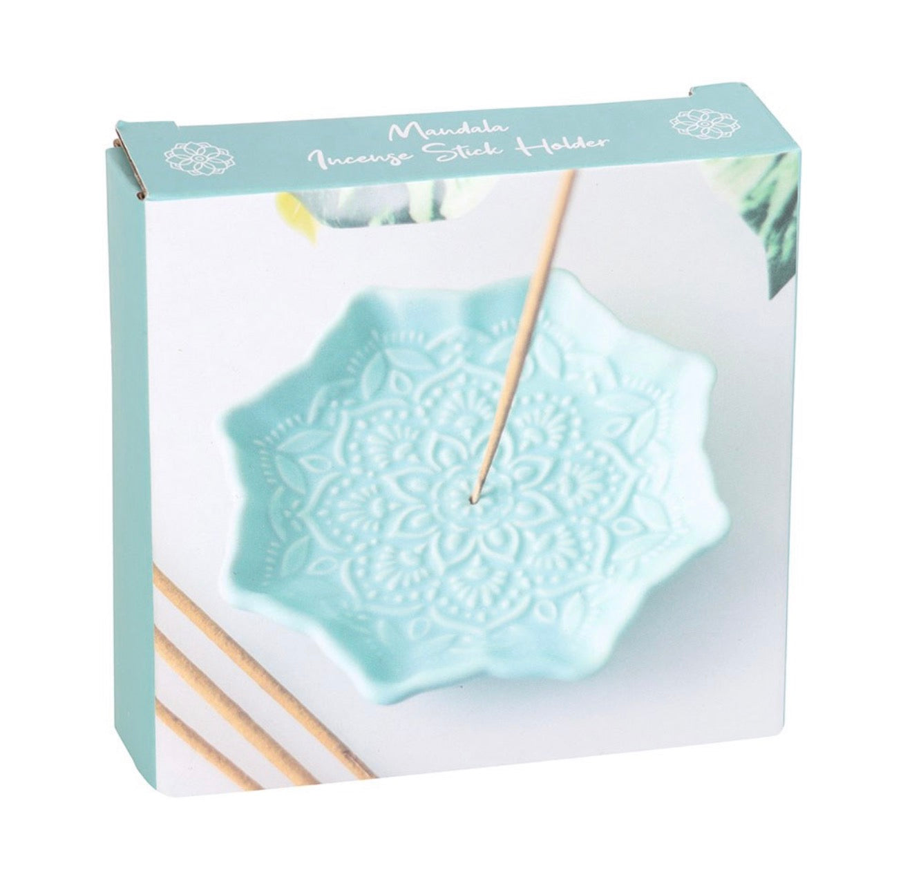 Blue mandala incense stick holder